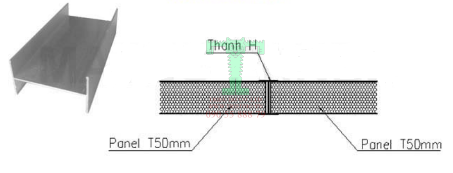 Thanh H nối tấm lắp đặt tấm Panel PU, Panel EPS, Sandwich Panel Hướng dẫn lắp đặt thanh H nối tấm