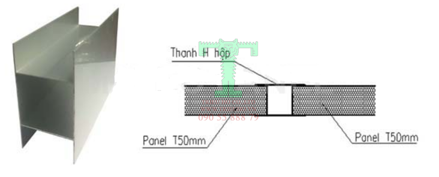 Thanh H nối tấm đi dây điện lắp đặt tấm Panel PU, Panel EPS, Sandwich Panel Thanh H nối tấm đi dây điện