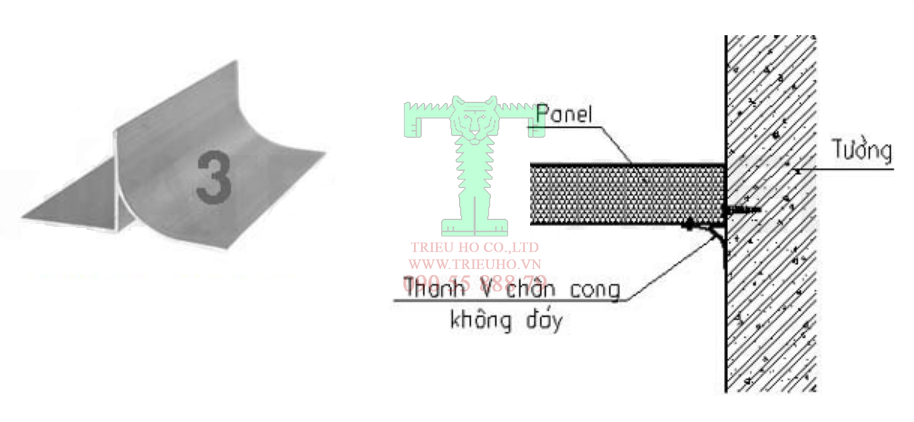 Thanh V chân cong cánh lắp đặt tấm Panel PU, Panel EPS, Sandwich Panel Thanh v chân cong cánh