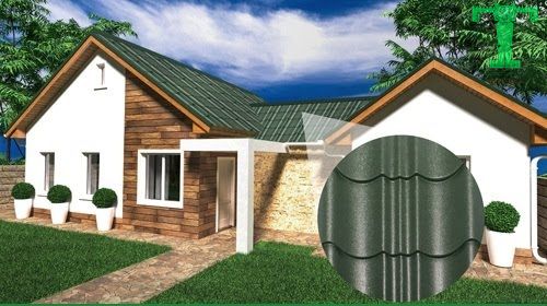 Mái tôn giả ngói màu xanh rêu