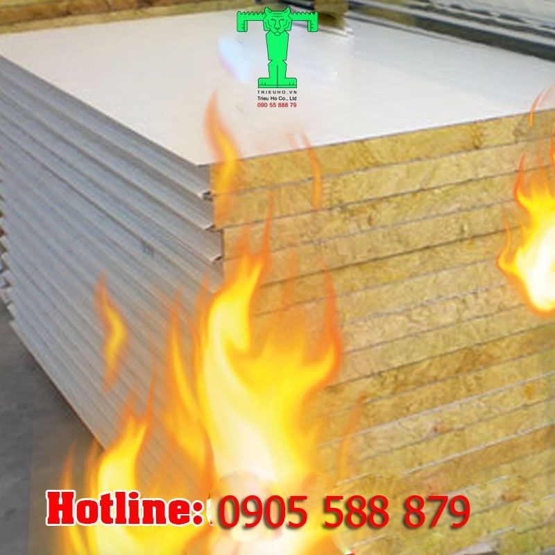 ấm Panel rockwool chống cháy